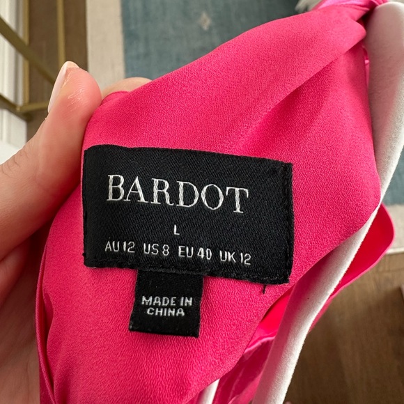 Bardot Audrey one shoulder midi dress, pink, size large - Picture 11 of 13
